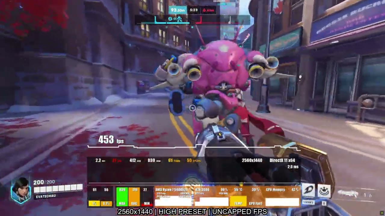RTX 3080 10G - Overwatch 2 PC 1440p Performance FPS Testing  (w/ Ryzen R7 5800X / 16G DDR4)
