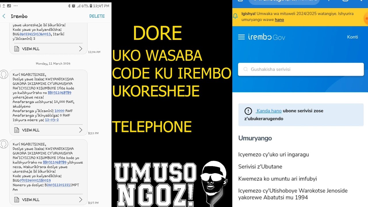 UKO WAKWIFATIRA CODE YA PERIME NA PROVISIORE UKORESHEJE TELEPHONE YAWE #irembo