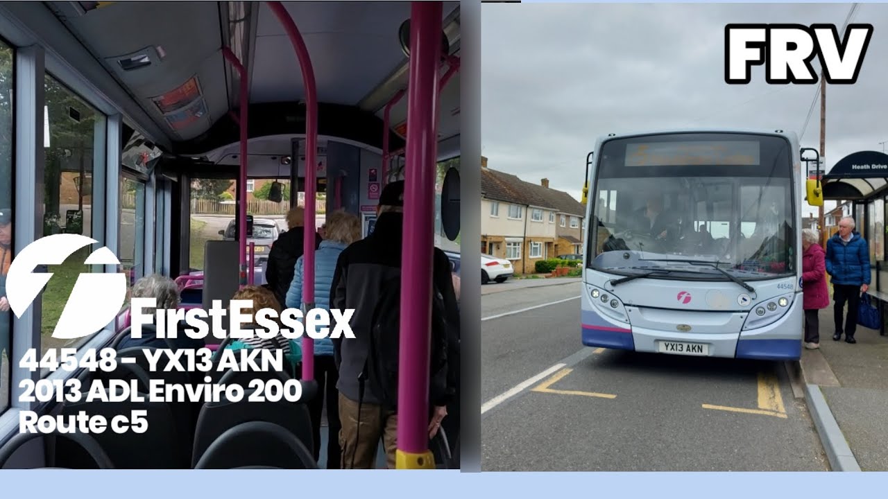 Full Route Visual - First Essex Route c5 from Chelmsford Bus Station to Moulsham