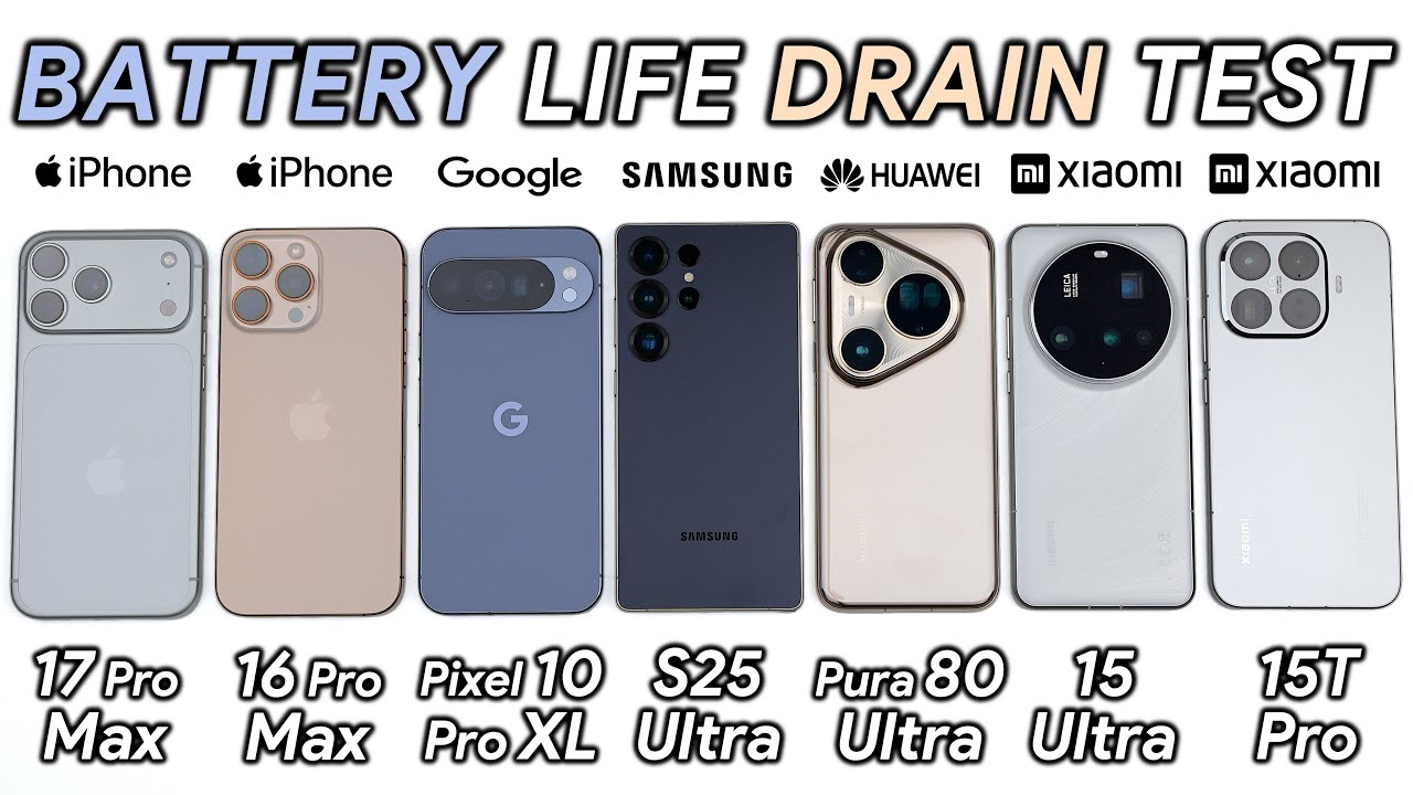iPhone 17 Pro Max vs 16 Pro Max / Pixel / Samsung / Huawei / Xiaomi Battery Life DRAIN Test!