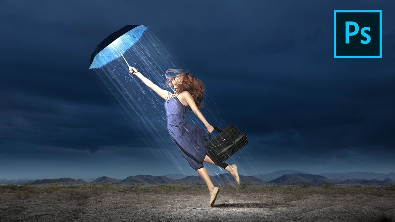 Photoshop Photo Manipulation | Fantasy Rainy Light | Photoshop Tutorial