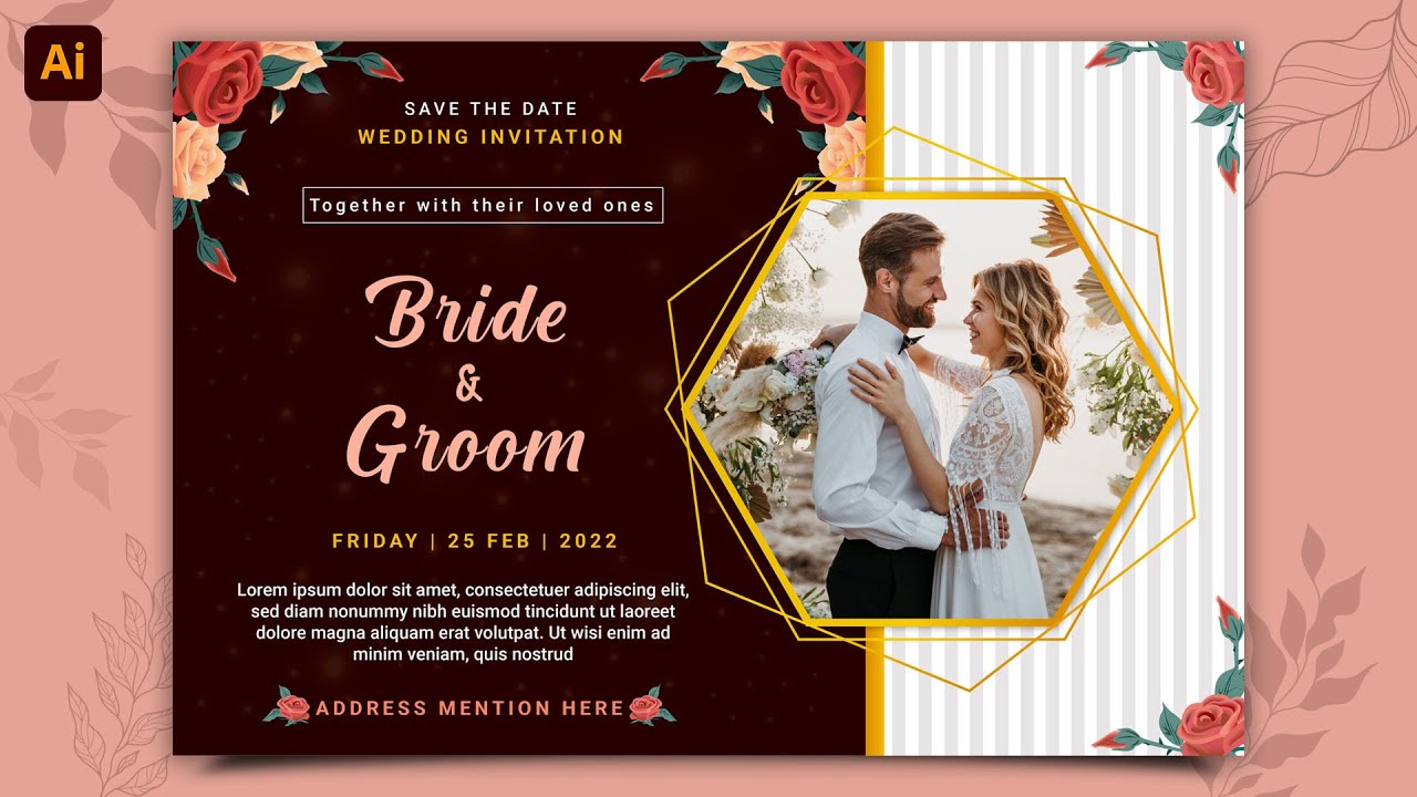 How to Make Wedding Invitation Card Design in Adobe Illustrator 2022