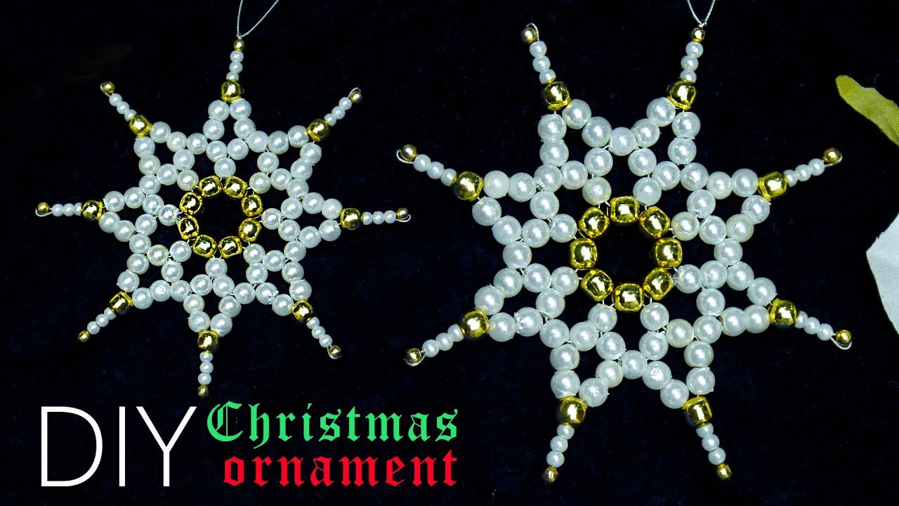 How to make snowflakes |Christmas tree decorations ideas|Christmas crafts |Beads art\ vineeta mishra