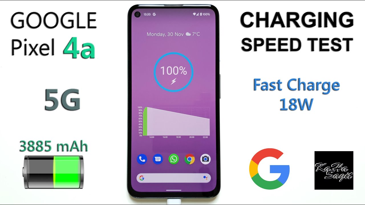 Google Pixel 4a 5G - Battery Fast Charging Speed Test (5% - 100%)