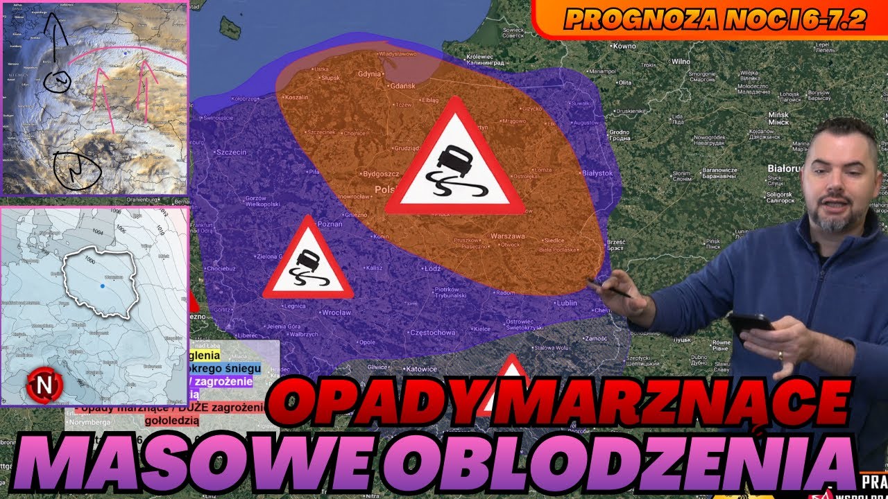 Opady marznące. Masowe oblodzenia i gołoledź. Odwilż na południu. Prognoza