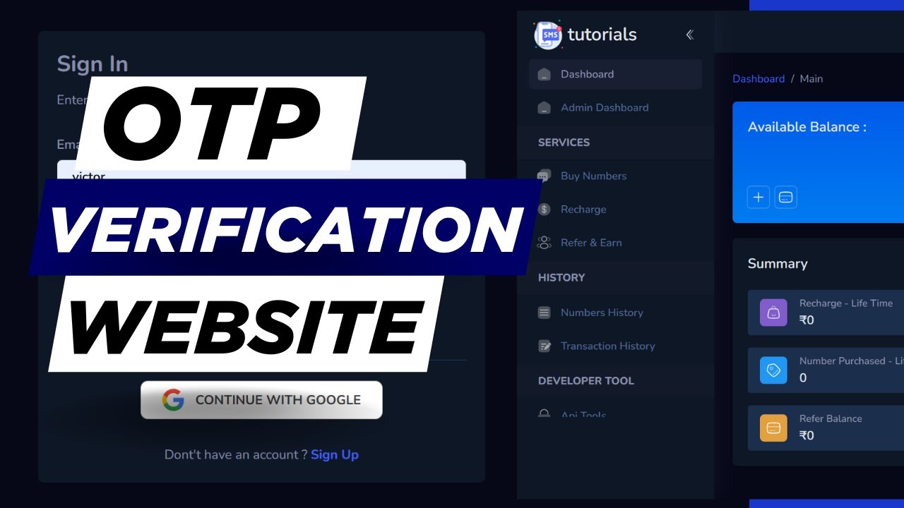 How to Create OTP SMS verification Website | Sell Virtual Phone Number
