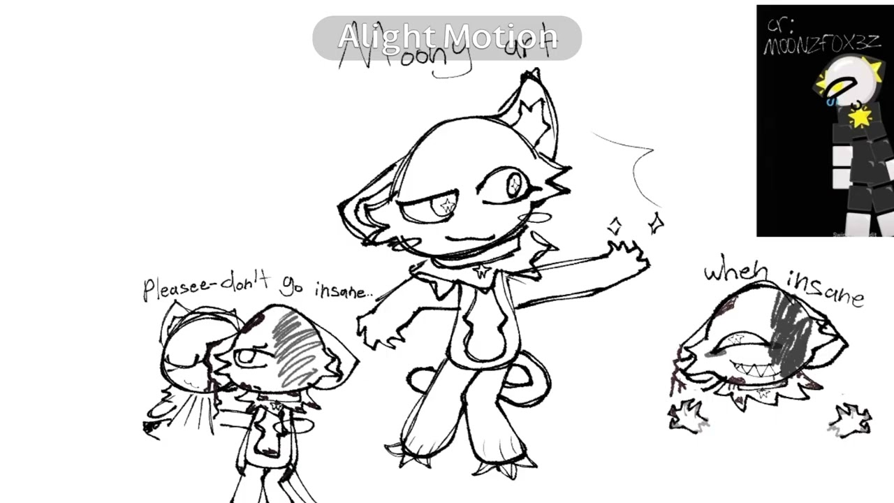 Drawing Moony from @M00NZF0X3Z