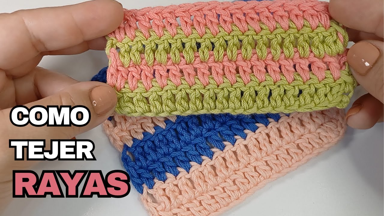Cómo cambiar de color en rayas en crochet o ganchillo