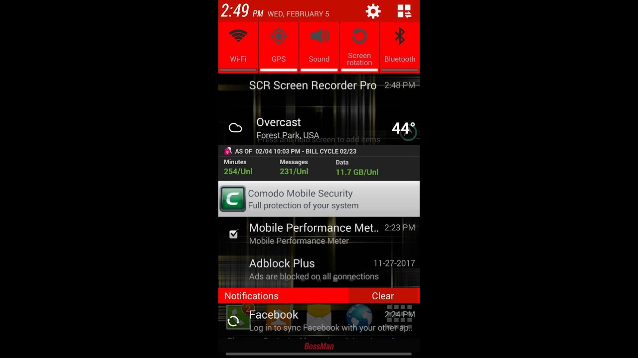 Samsung Galaxy S4 Status Bar