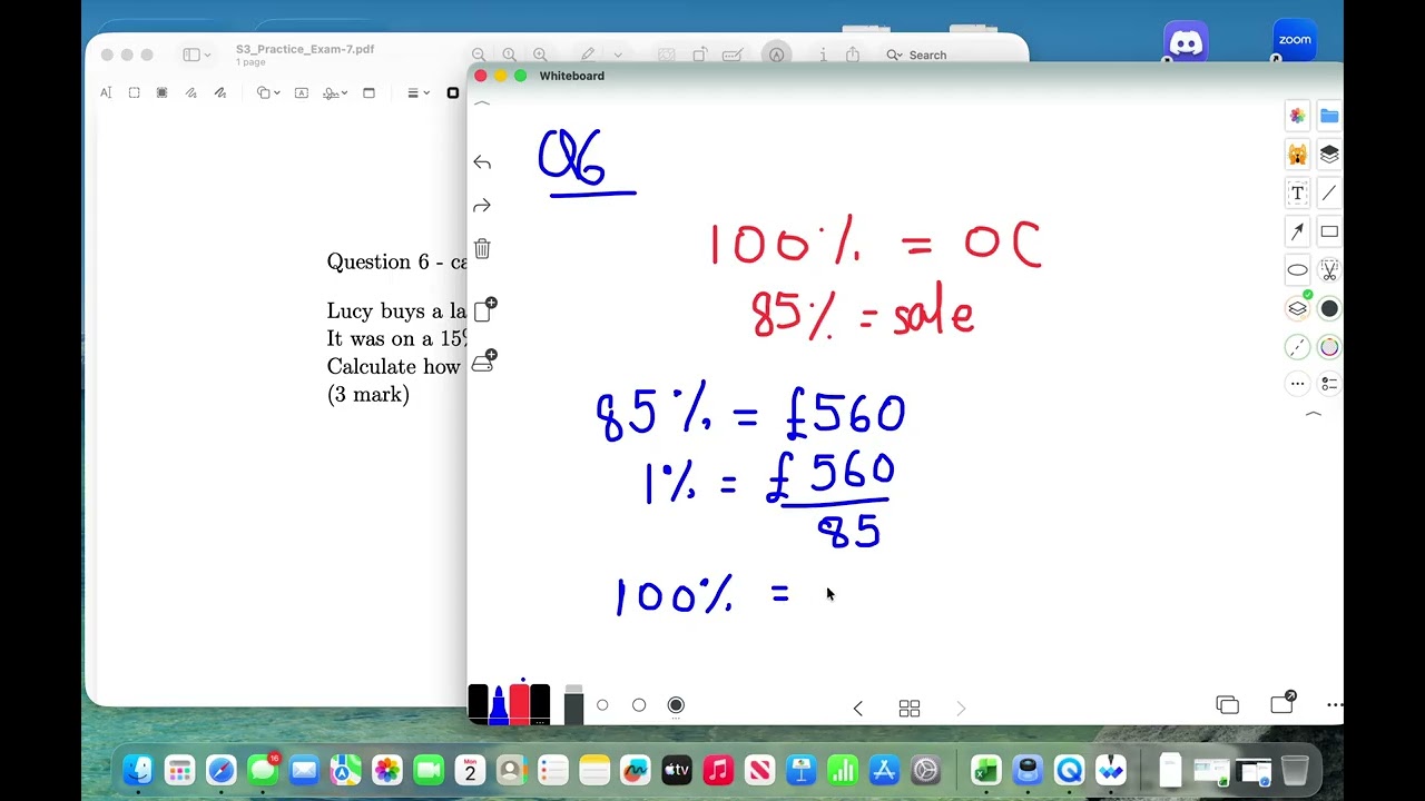 Level C - Question 6 - Reverse percentages (Calculator)