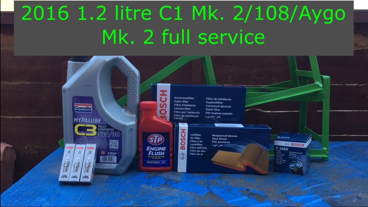2016 1.2 litre C1/Aygo/108 full service