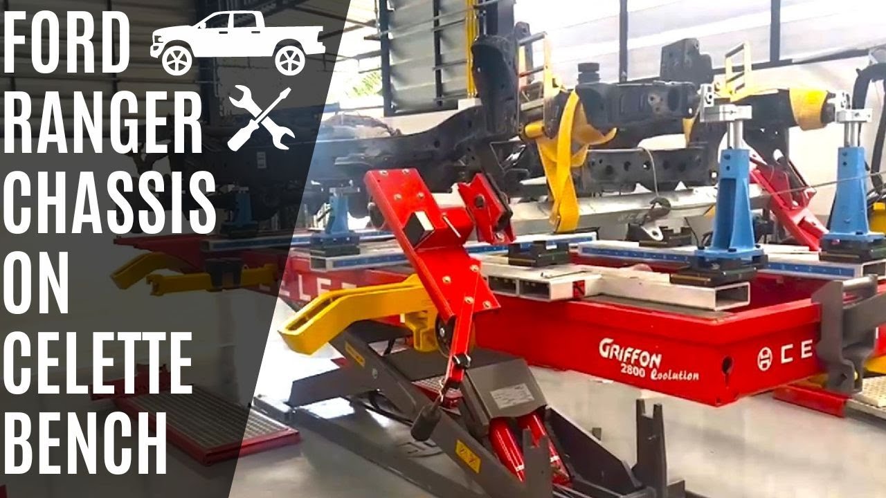 Шасси Ford Ranger на скамье Celette Griffon с универсальной системой крепления CAMELEON