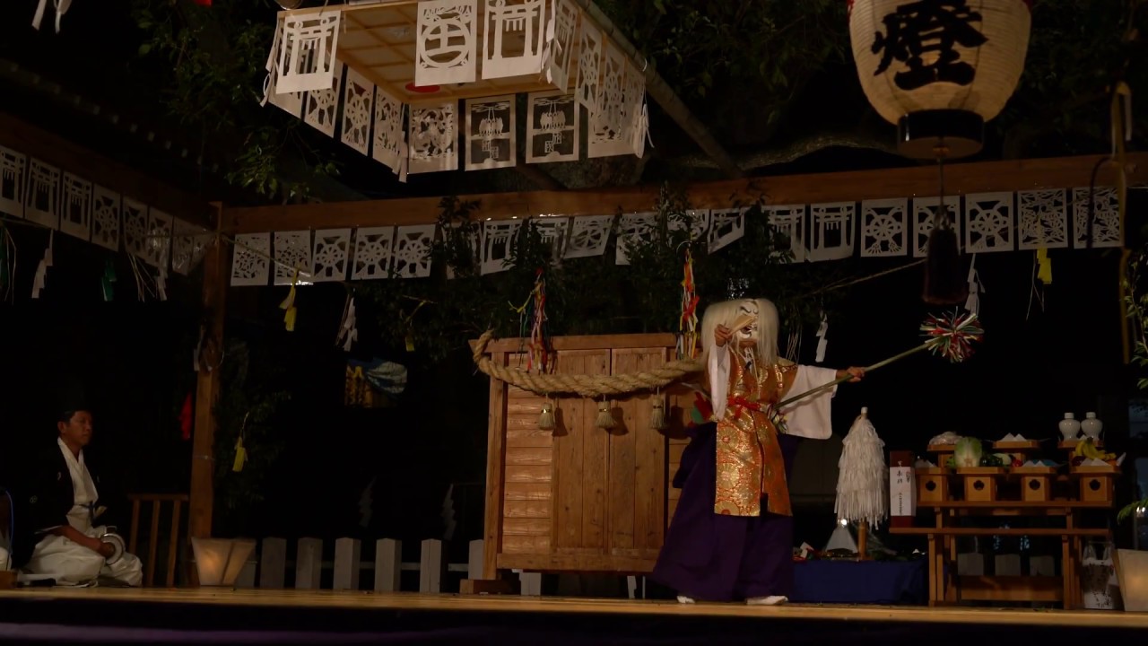 〔4K〕延岡市 春日神社にて　尾崎神楽「天の戸隠の命舞」～川坂神楽「舞いあげ」