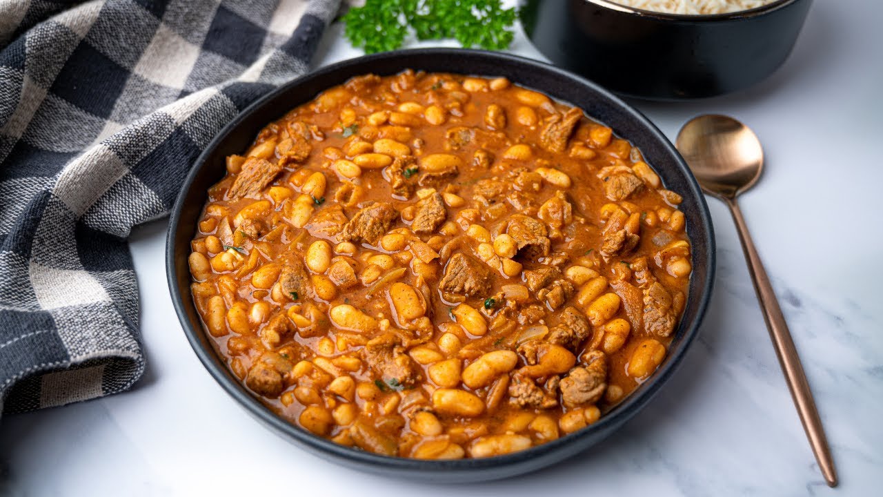Lebanese Fasolia White Bean and Lamb Stew