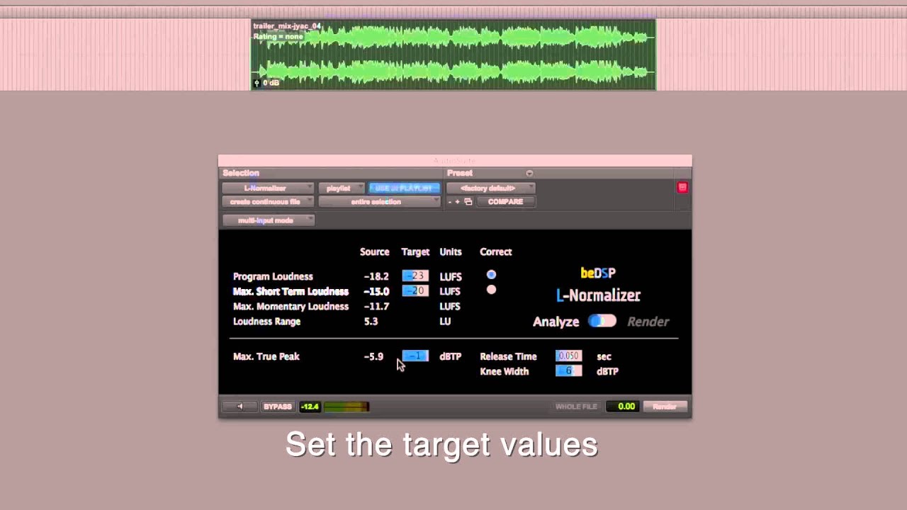 EBU R128, ATSC A85 Loudness Normalisation in Pro Tools