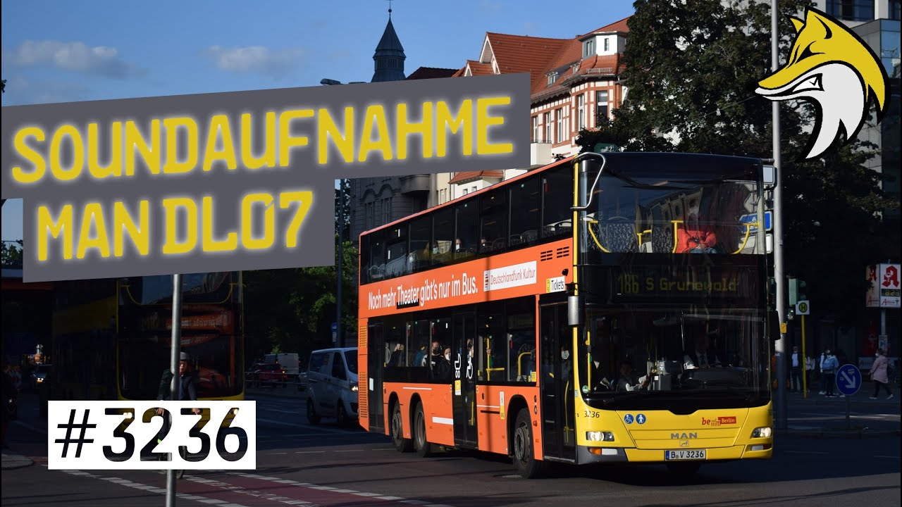 [Sound] Full Kickdown | MAN A39 DL07 #3236 | Betriebsfahrt (auf Linie 186) | BVG | Mit Hydrolüfter