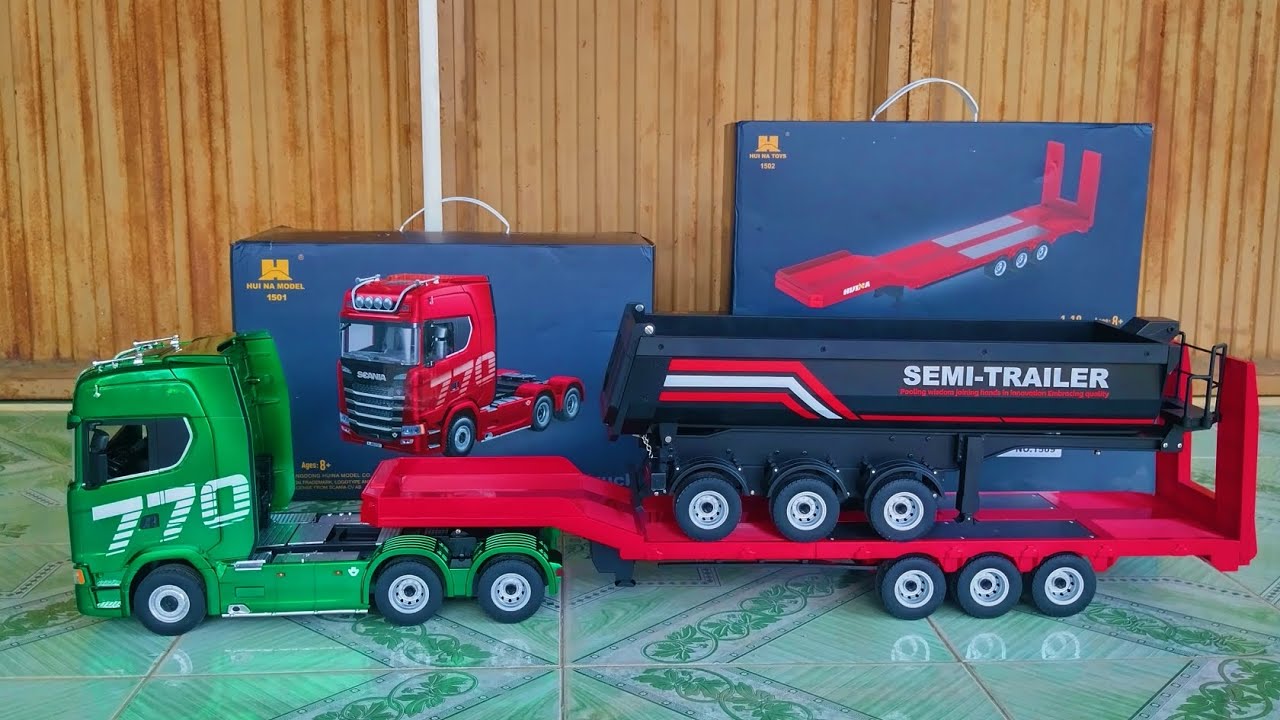 Unboxing semi trailer 1502,huina 1501 pro, scania truck remote control#rcmodel82