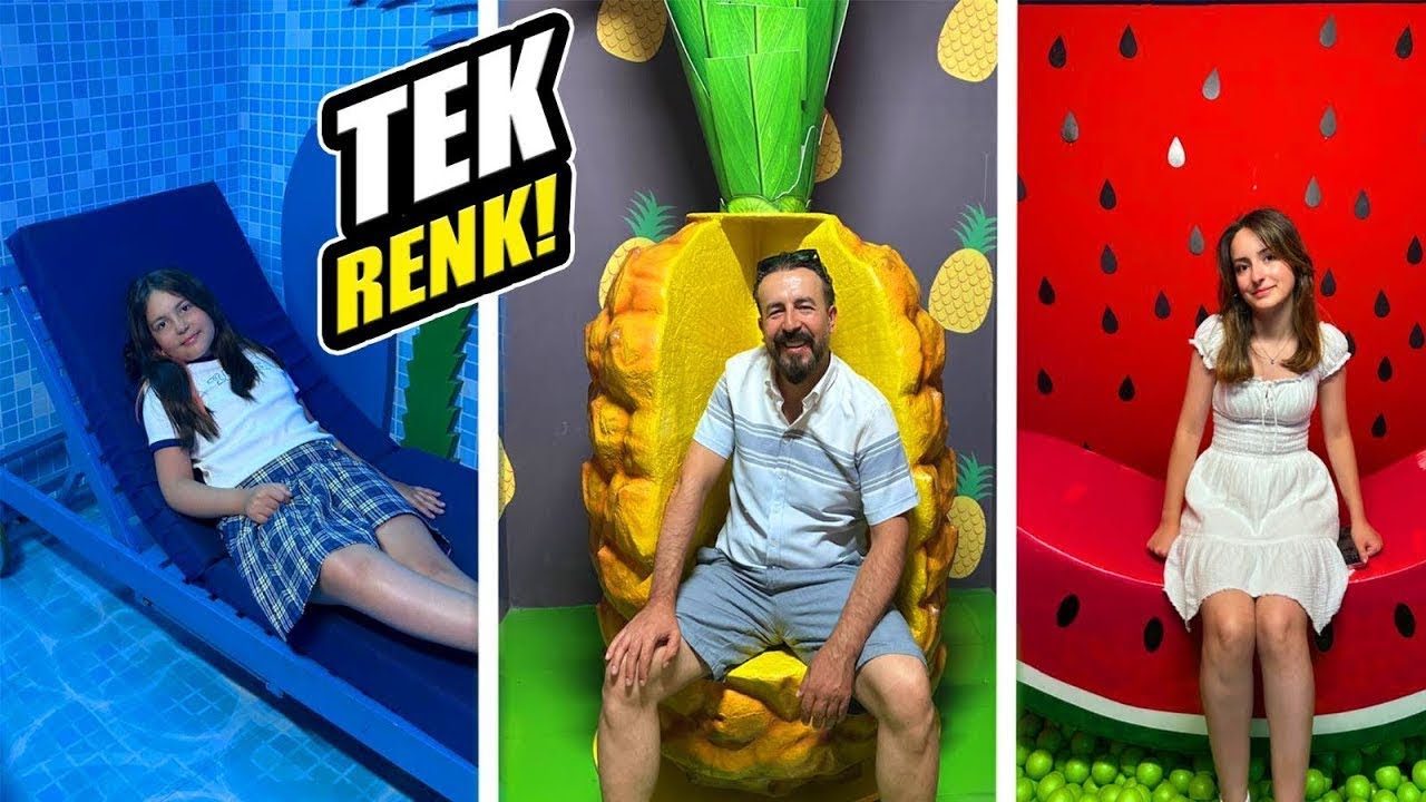 ZEYNEP VE HİRANUR BABAM SELFİE PARK HER ŞEY TEK RENK‼️