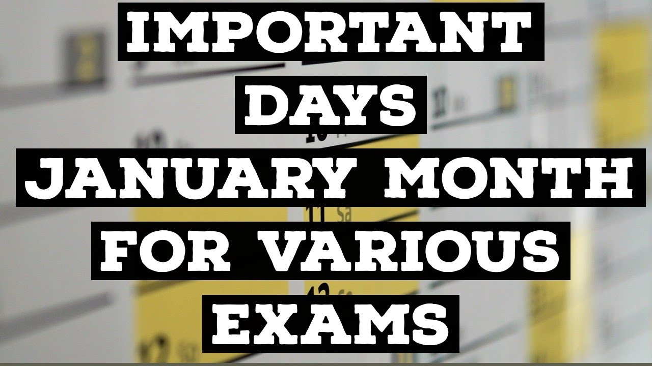 JANUARY MONTH IMPORTANT DAYS AND THEME 2020