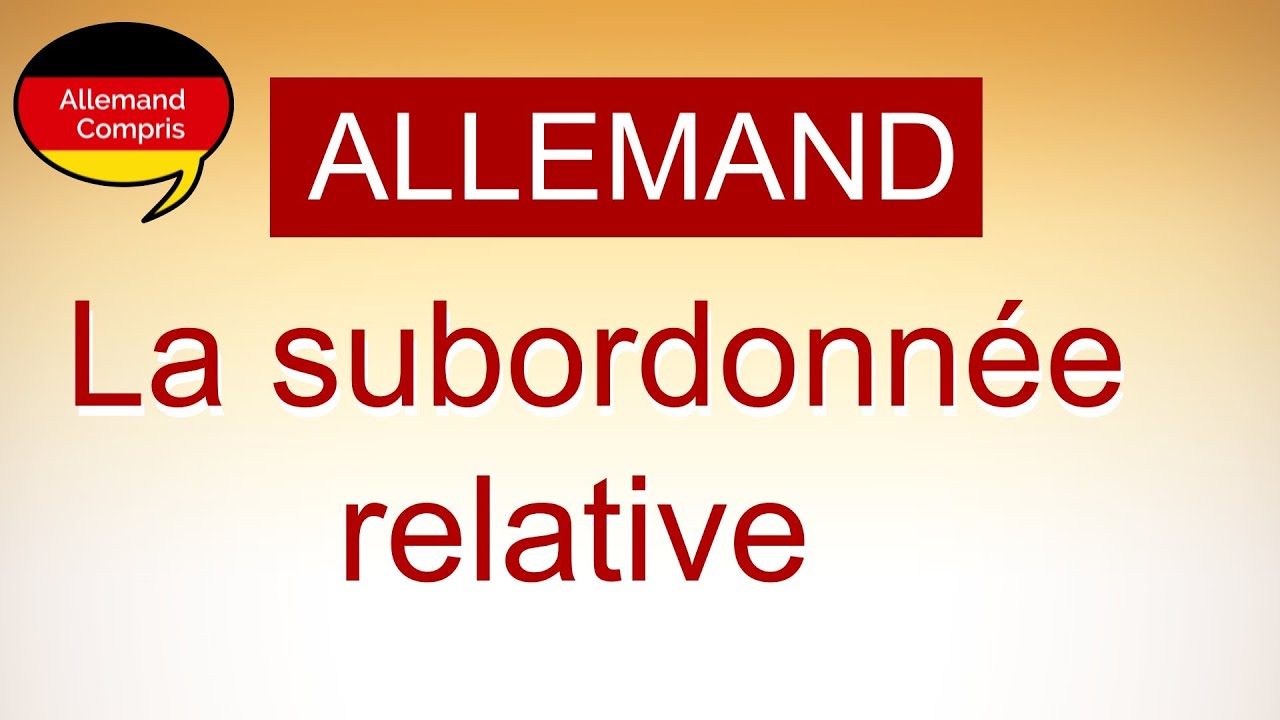 🇩🇪  La subordonnée relative en allemand