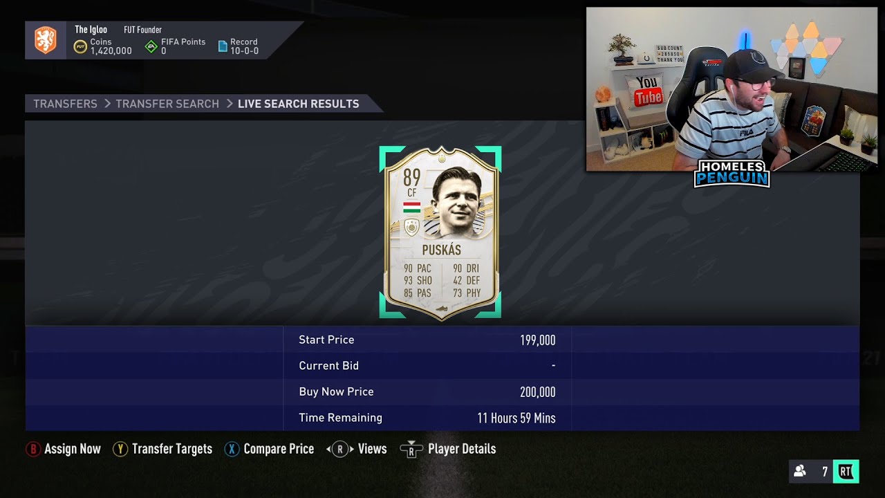 THE BEST SNIPE ON #FIFA21...?! MIN PRICE PUSKAS [200K] 😱 ICON SNIPING REACTIONS EP3 💰