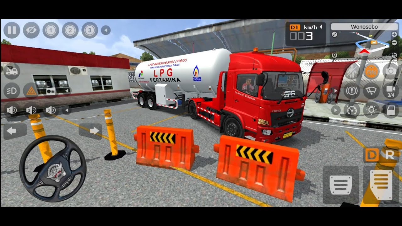 ASIK PERMAINAN MOBIL TRUK TRAILER TANGKI PERTAMINA GAS LPG WARNA MERAH -GAME BUS SIMULATOR INDONESIA