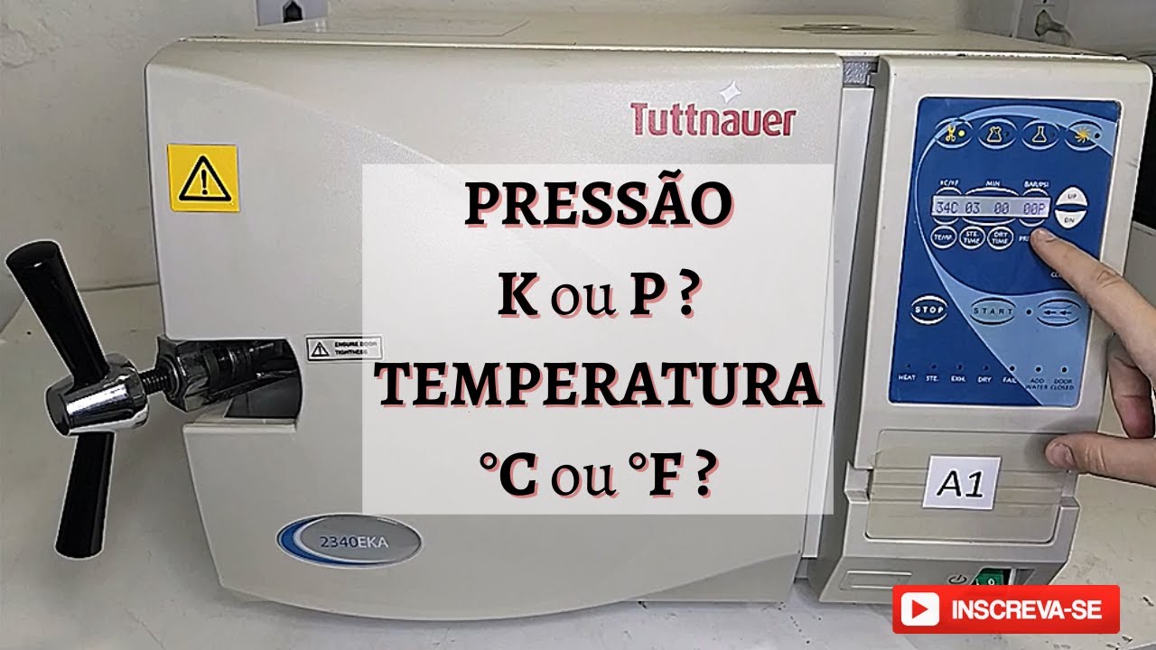 Autoclave Tuttnauer Modificar Unidade de Medida PRESSÃO e TEMPERATURA