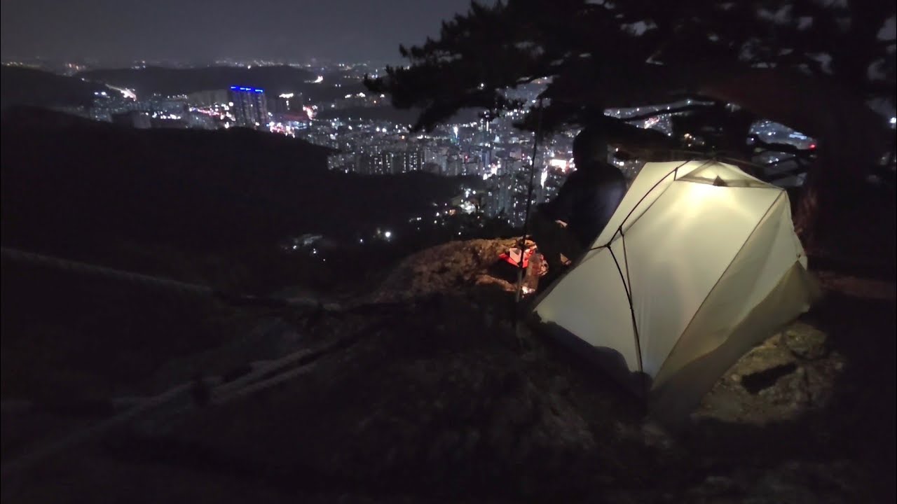 폭풍우 몰아치는 밤.. 혼산 백패킹