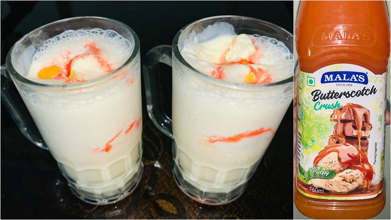 Instant Butterscotch Milkshake ~ with Mala’s Butterscotch Crush | Yummy Home-Made Milk Shake
