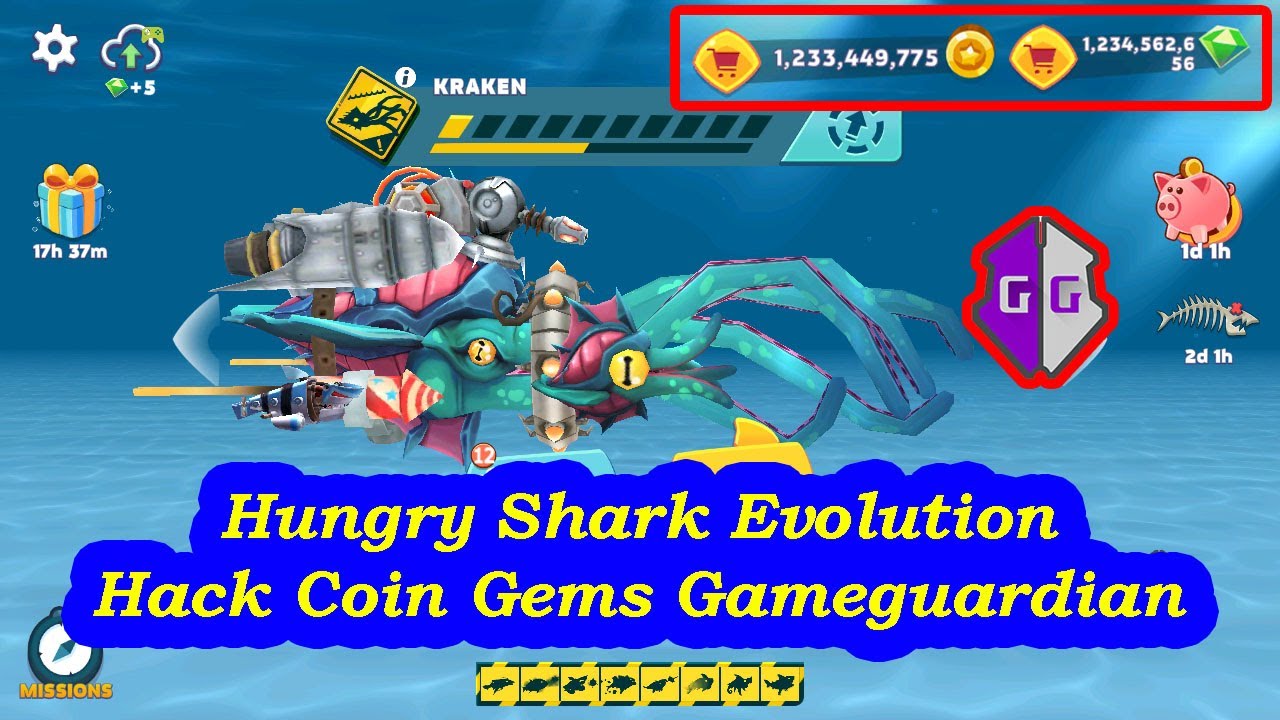 Hungry Shark Evolution With Gameguardian 2021