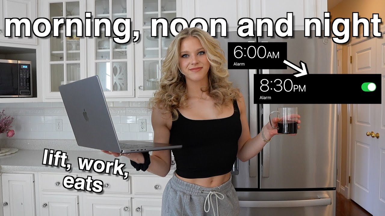 productive daily routine vlog! | 6:00am to 9:00pm work, lift, and food