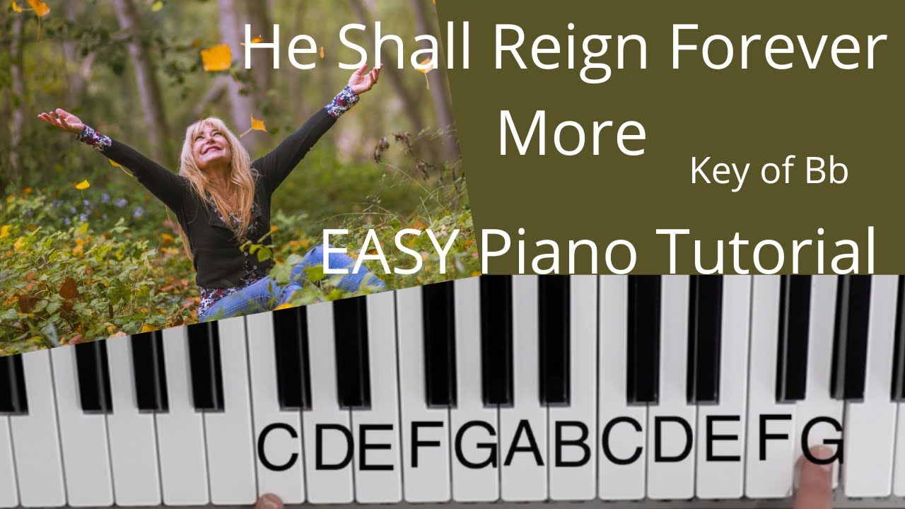 He Shall Reign Forever More  -Chris Tomlin (Key of Bb)//EASY Piano Tutorial