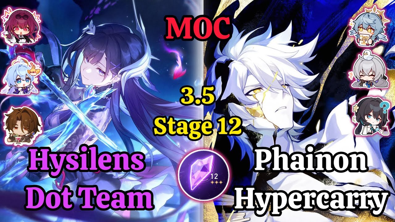 E0S0 Hysilens Dot Team & E0S0 Phainon Hypercarry Memory of Chaos Stage 12 Clear / Hsr