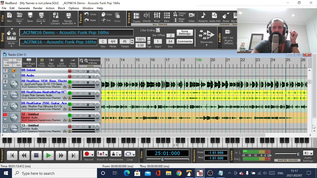 PART 1 - Recording an original song with Band in a Box,  RealBand, Melodyne, Izotope and Audacity