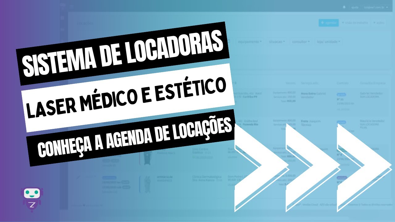 Agenda de locação de Equipamento a Laser.