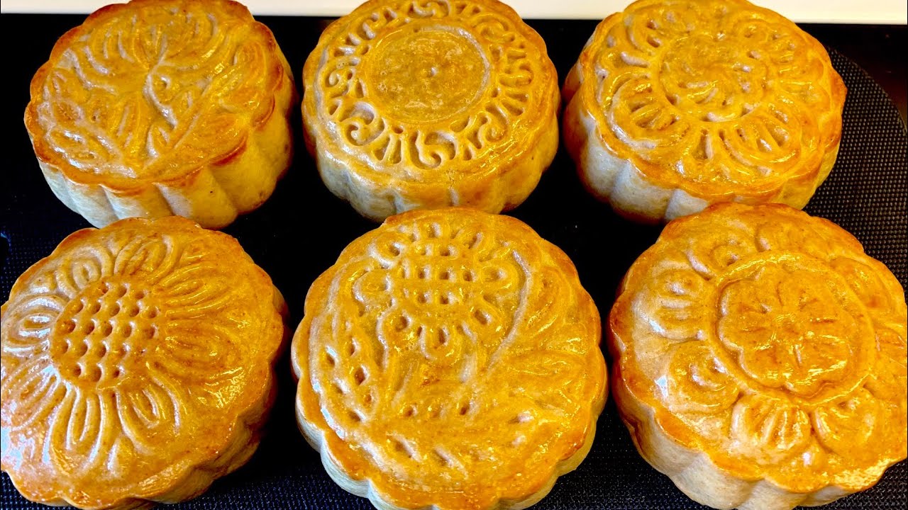 Công thức bánh trung thu nướng nhân đậu xanh,bí đỏ thơm ngon_Bếp Hoa