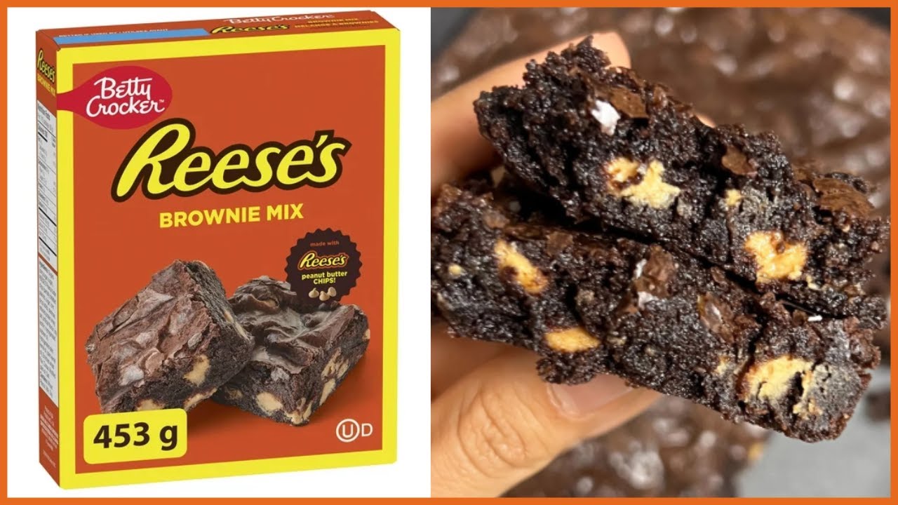 Making REESE BROWNIES (Betty Crocker box)