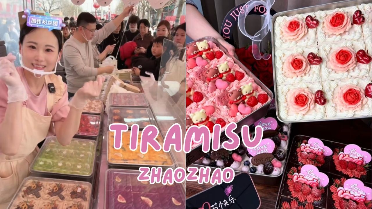🔴Live🔴How long did Zhao Zhao need to sell out 80 trays of tiramisu?03202026 - #chinafood  #tiramisu