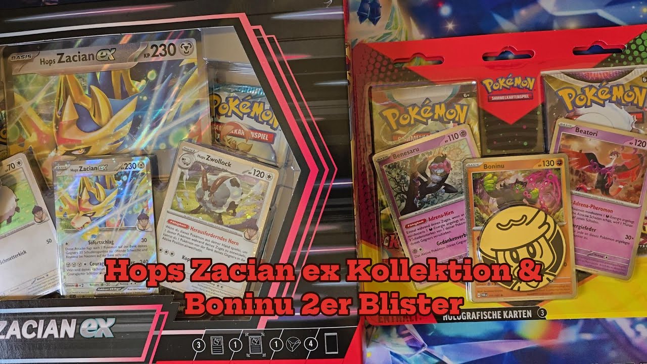 Hops Zacian ex Kollektion & Zwei 2er Boninu Blister