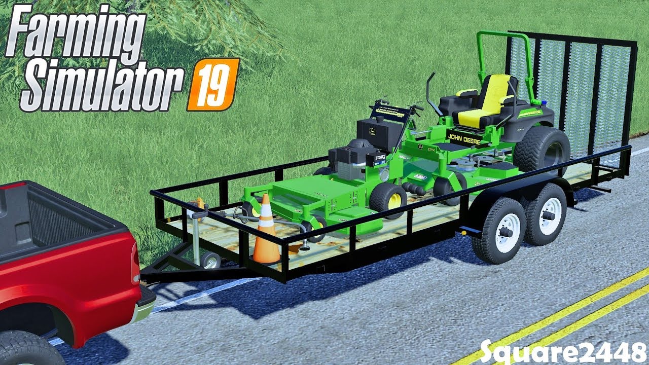 Mowing With Deere Mowers! | New Setup | Lawn Care | Weed Eater & Blower | 04 F350 | FS19