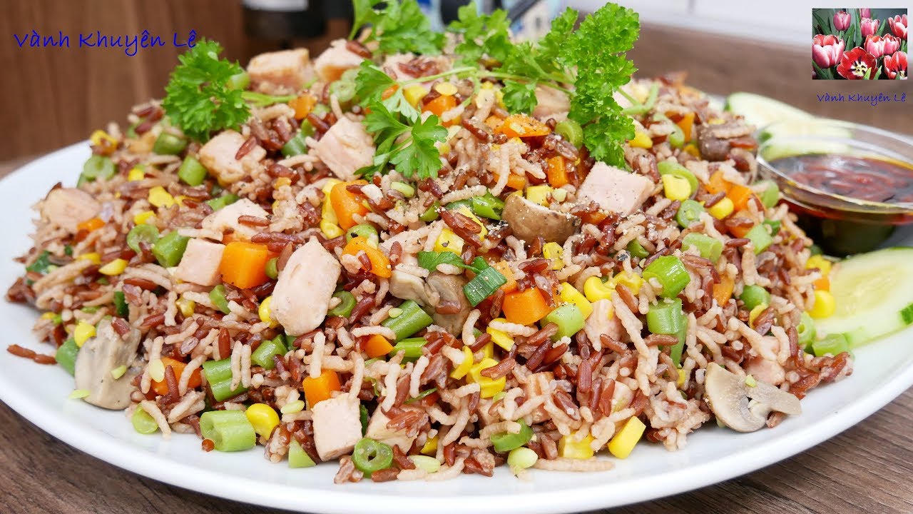 CƠM GẠO LỨT trộn tốt cho sức khỏe, Món ăn kiêng giảm cân giảm béo, healthy food by Vanh Khuyen