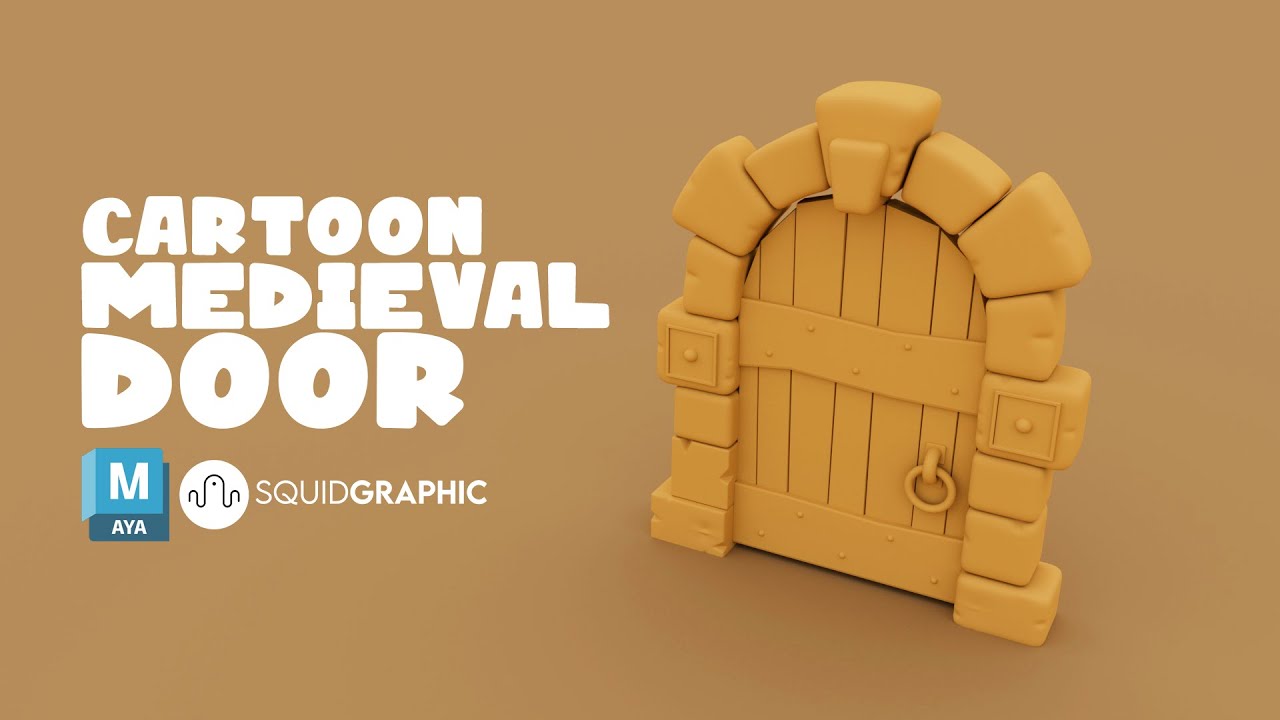 MODELING 3D CARTOON MEDIEVAL DOOR AUTODESK MAYA. SQUIDGRAPHIC.