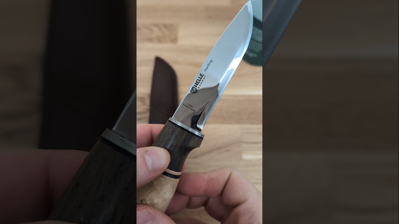Harding Belt Knife with Masur Birch and Oak - H3LS Stainless Steel by Helle
