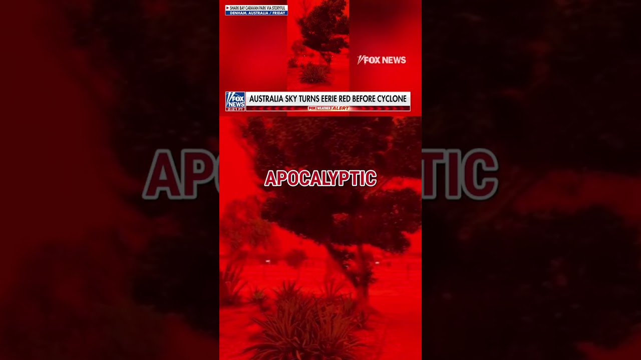 SEE IT: Australia sky turns red before cyclone #foxnews #news #shorts #australia #weather