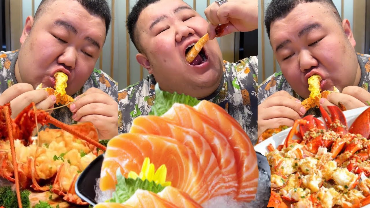 【大胃王挑戰】挑戰吃300元一位的杭州海鮮自助！鮭魚刺身肉質鮮美吃過癮，小青龍咬下去一​​口爆汁｜Food Challenge【櫻木花胖】