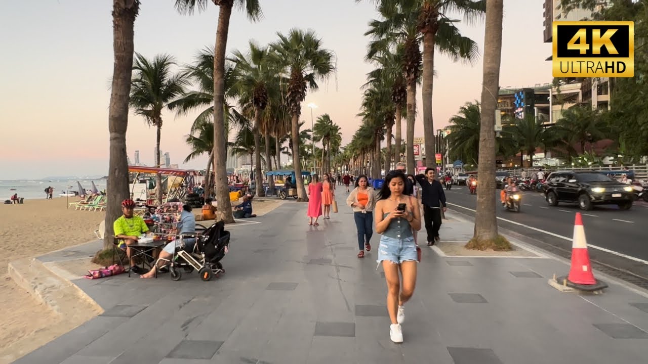 Pattaya Beach Road 🇹🇭🏝️: Afternoon Walk 👣