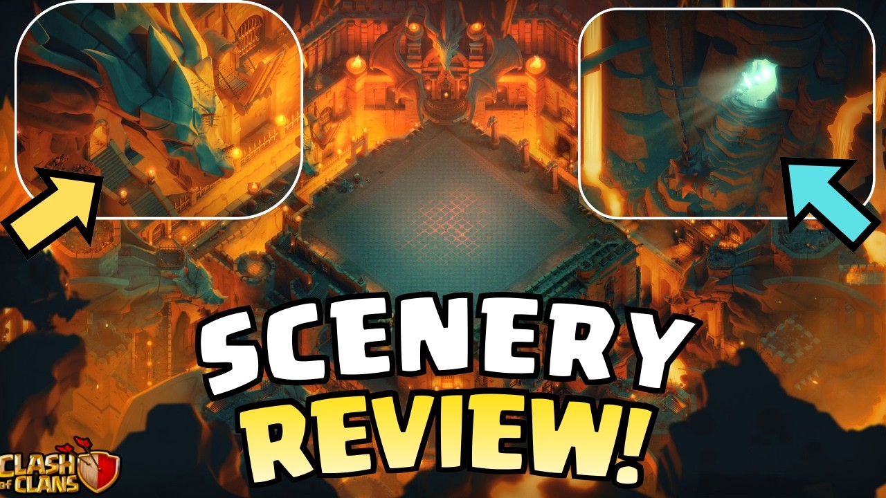 NEW Dragon Escape Scenery REVIEW! All Animations and Easter Eggs (Clash Of Clans)