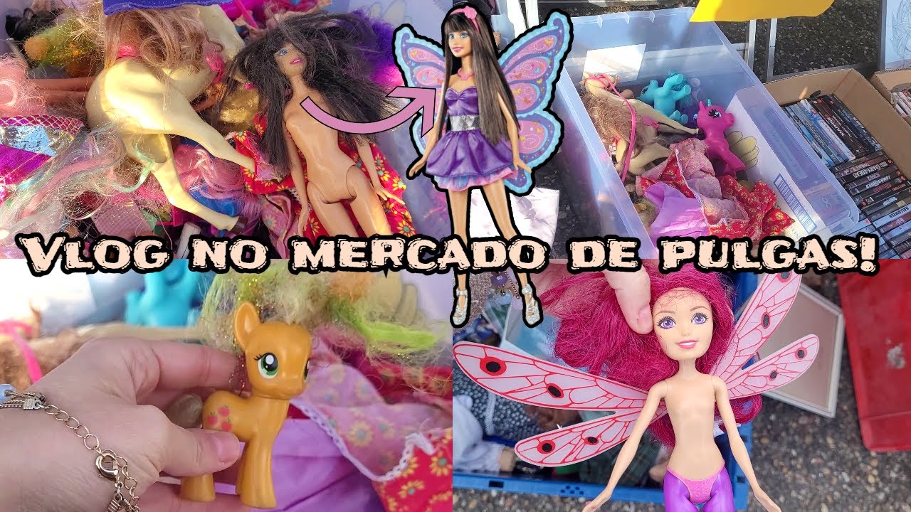Vlog caçando na Feira de Usados 😮 Encontrei a boneca da Raquelle do Filme o segredo das Fadas!