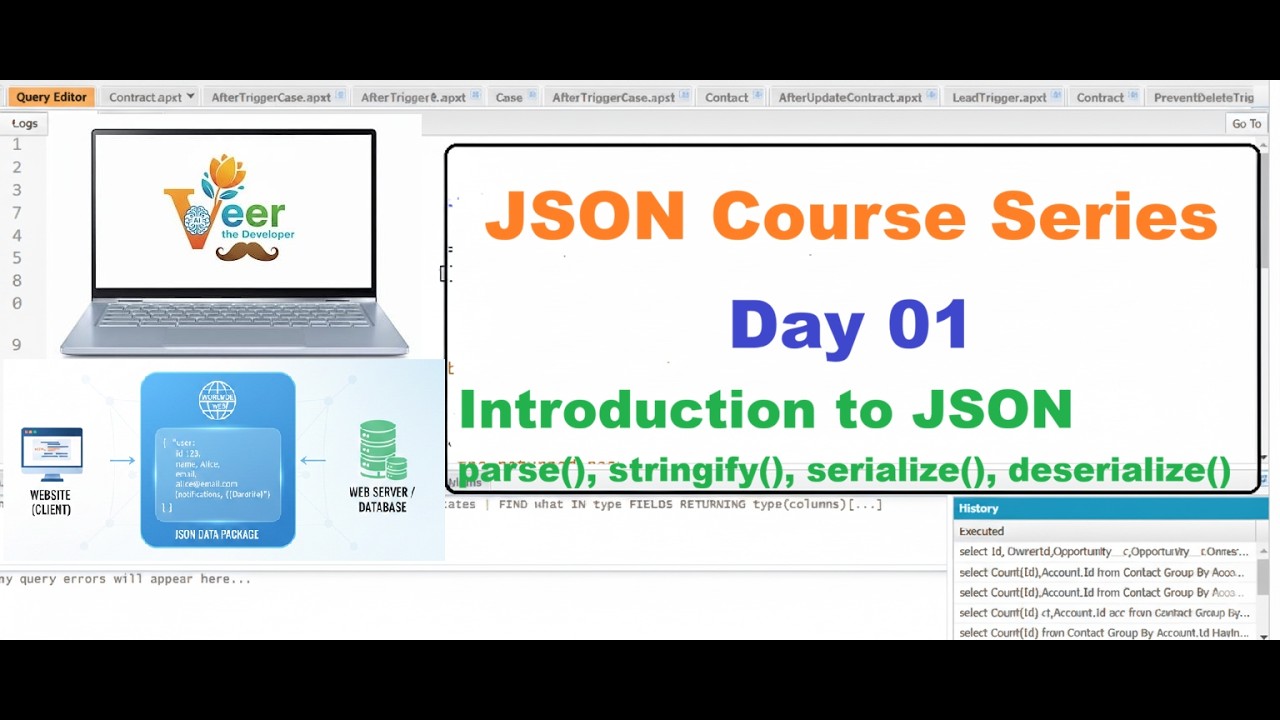 Day 1 | JSON Tutorial | Introduction, parse(), stringify(), Serialize() & Deserialize(), JSON Vs XML