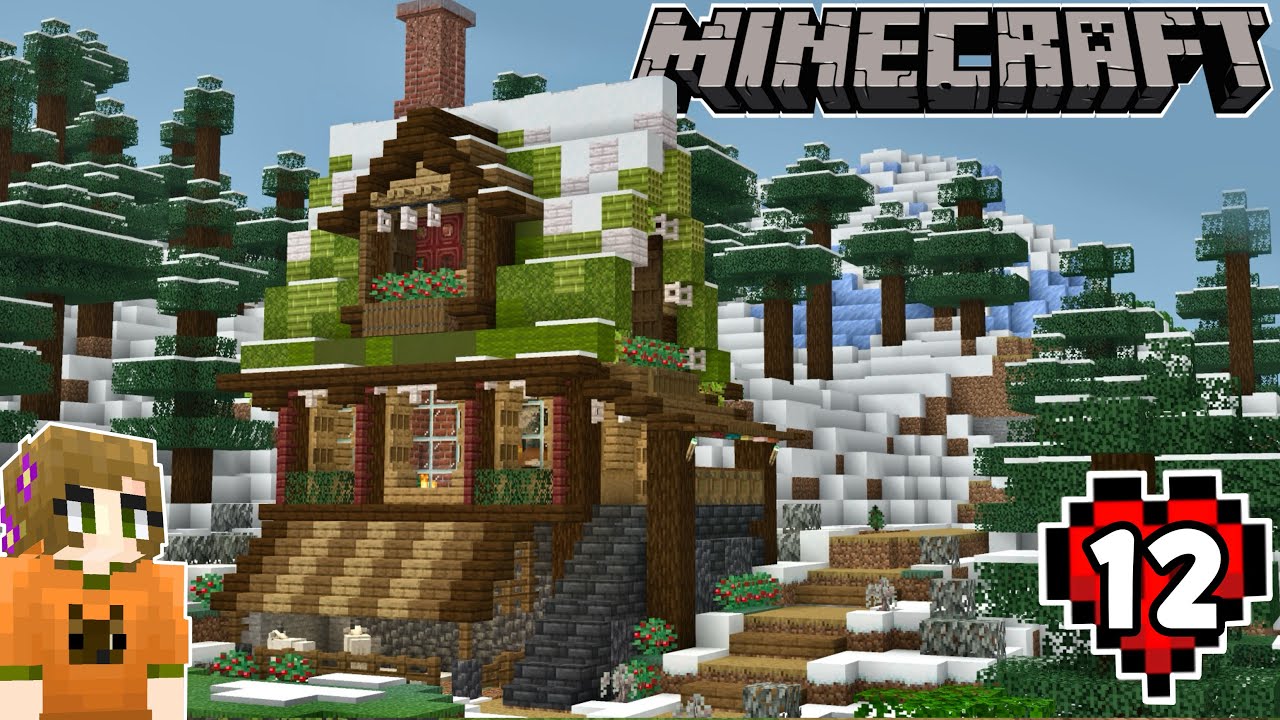 Building a Cozy Christmas Cottage! | Minecraft Hardcore Cottagecore #12